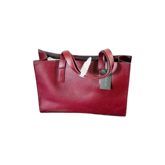 Rachel Zoe Arialith Bordeaux Wine Color Vegan Leather Large Tote Bag - Picture 1 of 5